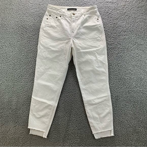 Abercrombie & Fitch White Cropped Textured High Rise Women's Jeans  -  Size: 25 - Picture 1 of 16